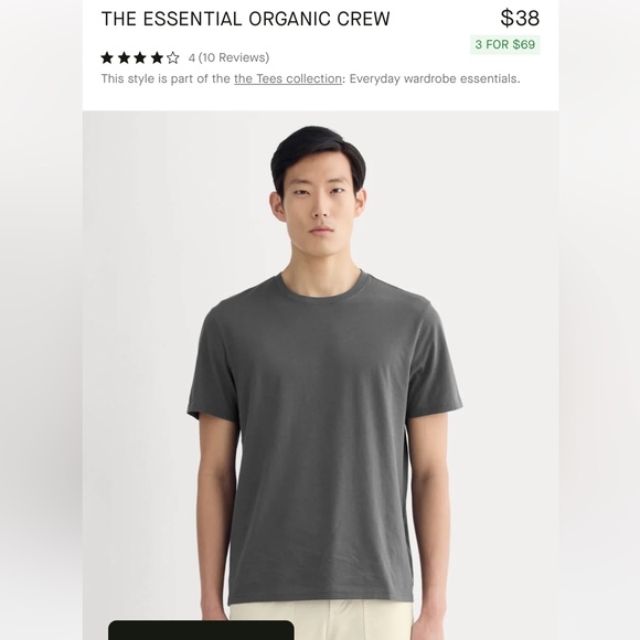 Everlane men’s essential organic crew t-shirt, size S - Picture 4 of 6